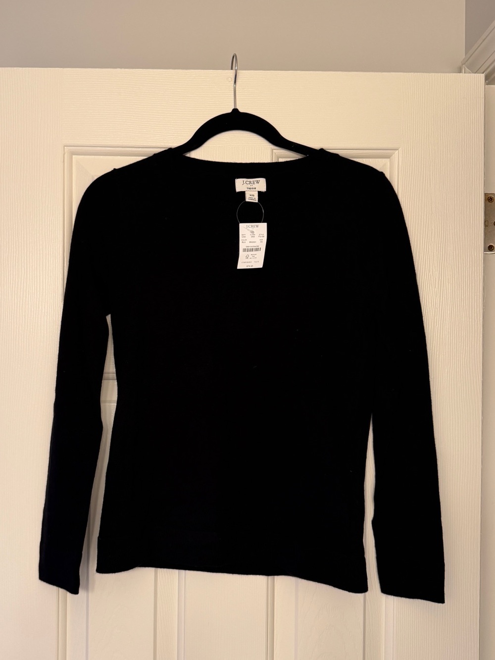 NWT - J Crew Black Wool Cotton Blend Teddie Sweater